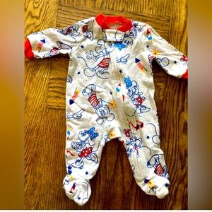 Disney Baby Minnie & Mickey Mouse Red White Blue Pajama Newborn ❤️🤍💙 Americana